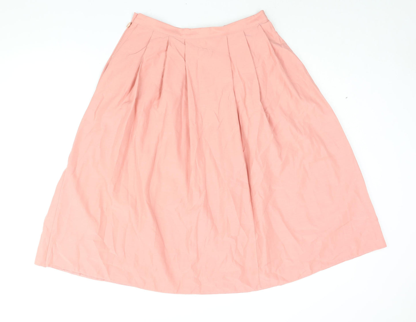 BHS Womens Pink Polyester A-Line Skirt Size 16 Button