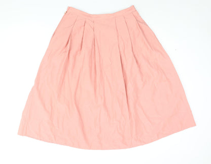 BHS Womens Pink Polyester A-Line Skirt Size 16 Button