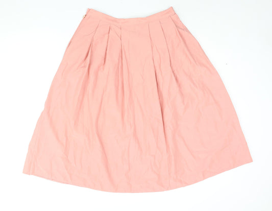 BHS Womens Pink Polyester A-Line Skirt Size 16 Button