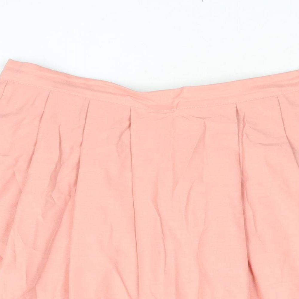 BHS Womens Pink Polyester A-Line Skirt Size 16 Button