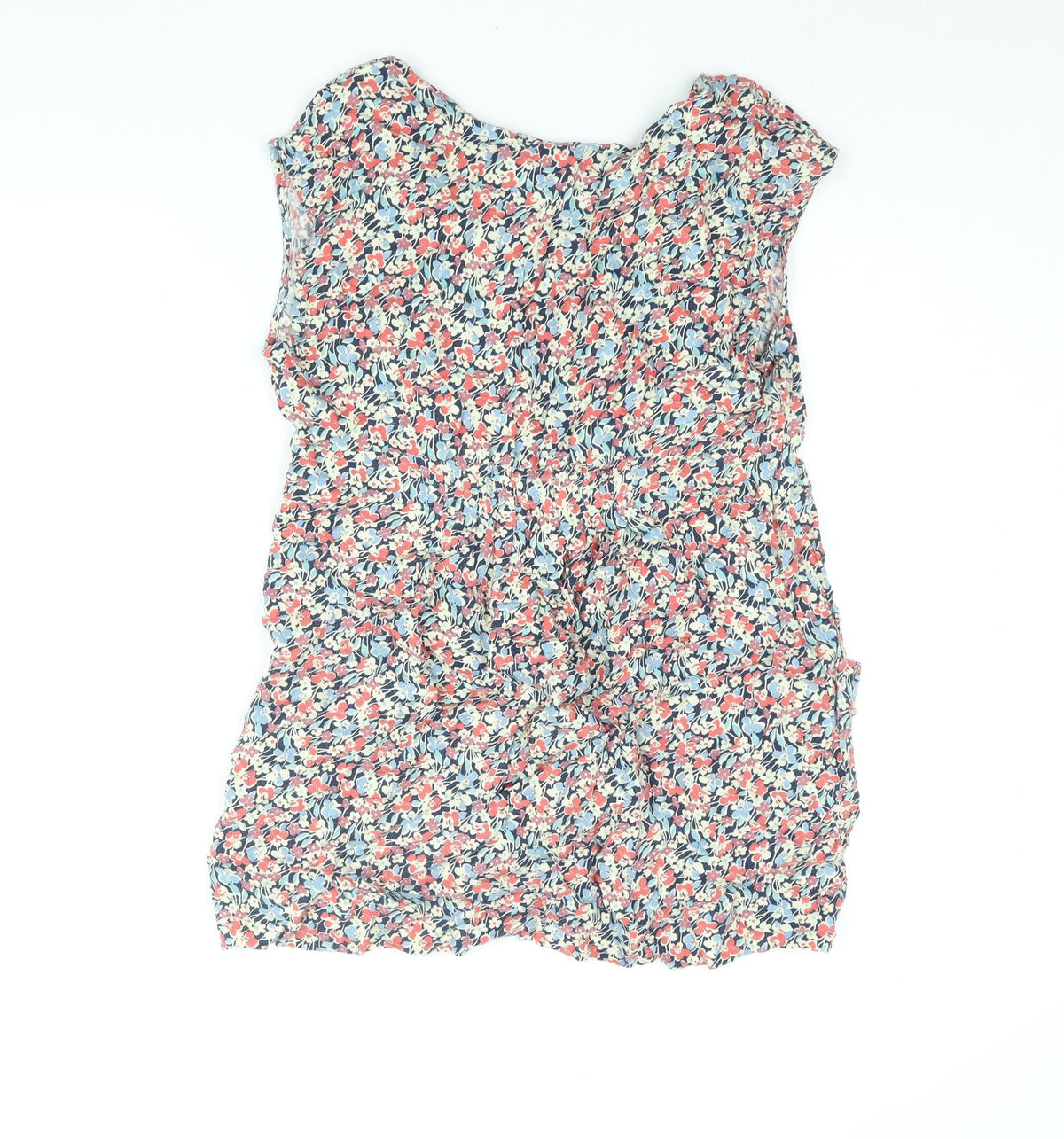 Jopules Womens Multicoloured Floral Viscose Mini Size 14 V-Neck Pullover