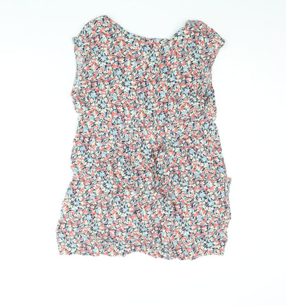 Jopules Womens Multicoloured Floral Viscose Mini Size 14 V-Neck Pullover