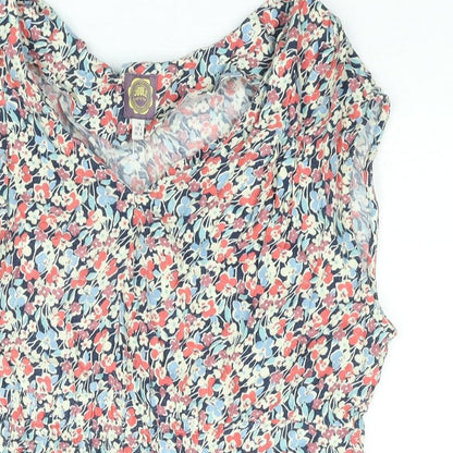 Jopules Womens Multicoloured Floral Viscose Mini Size 14 V-Neck Pullover