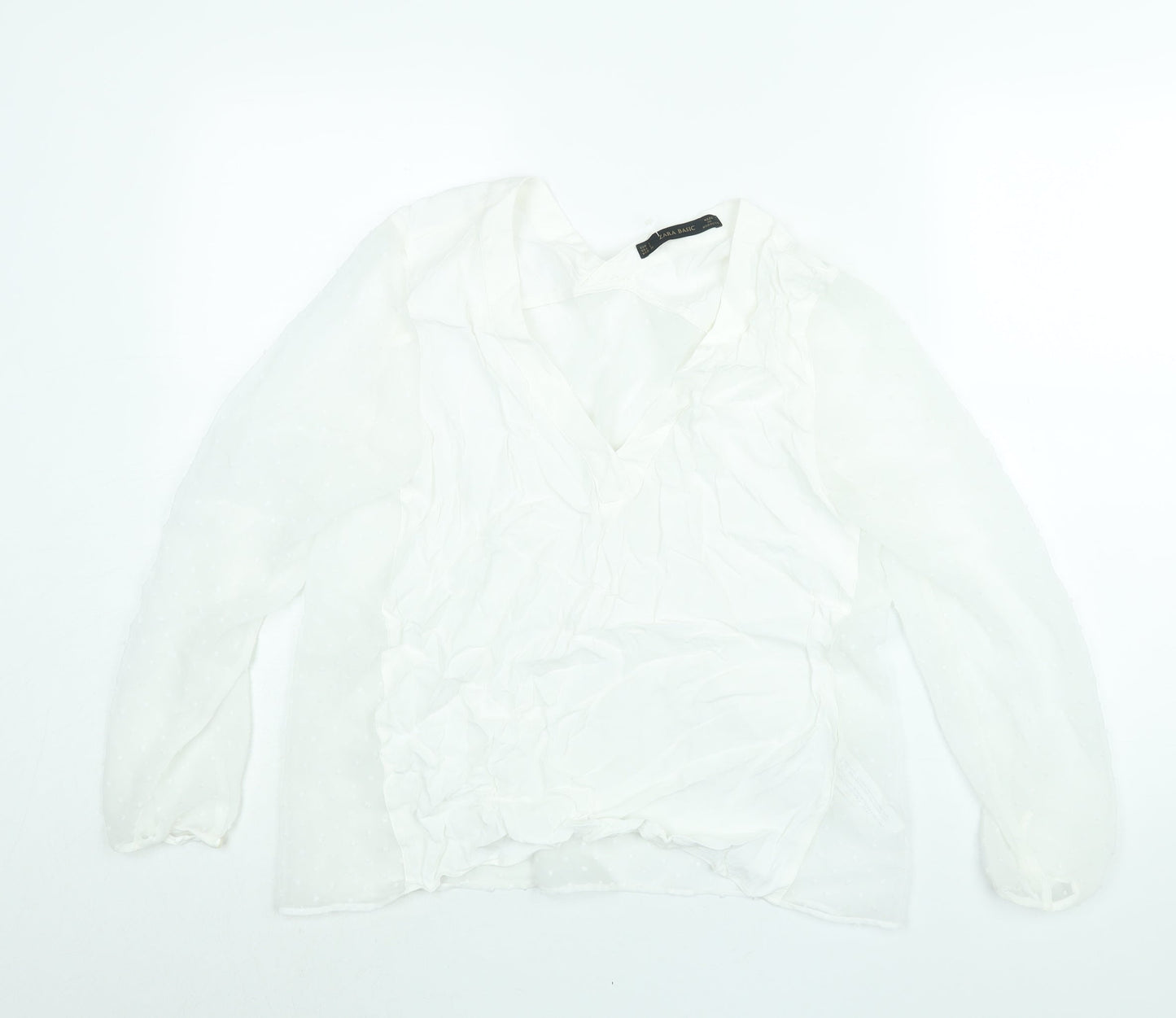 Womens UK Size L Zara White Basic Blouse