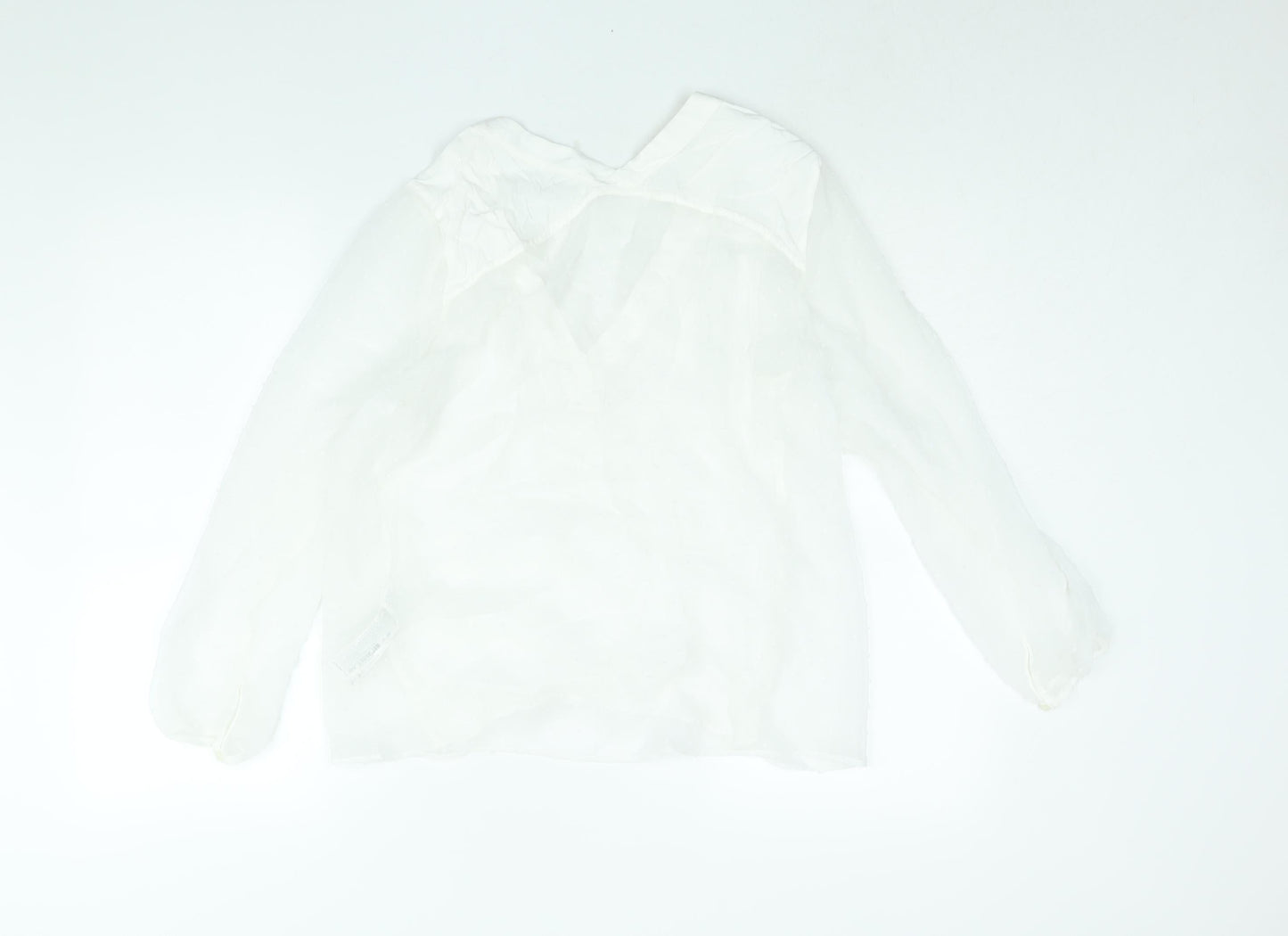 Womens UK Size L Zara White Basic Blouse
