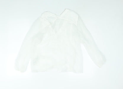 Womens UK Size L Zara White Basic Blouse