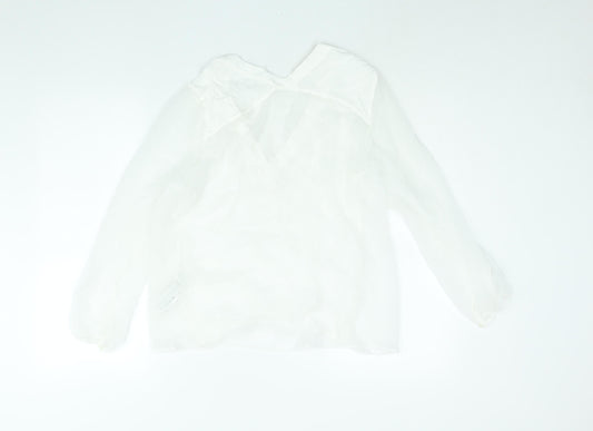Womens UK Size L Zara White Basic Blouse