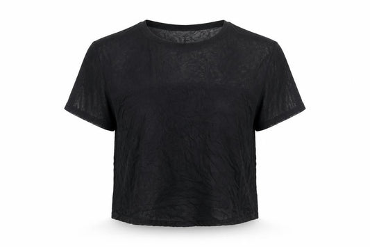 Womens UK Size M Divided by H&M Black Cropped Blouse