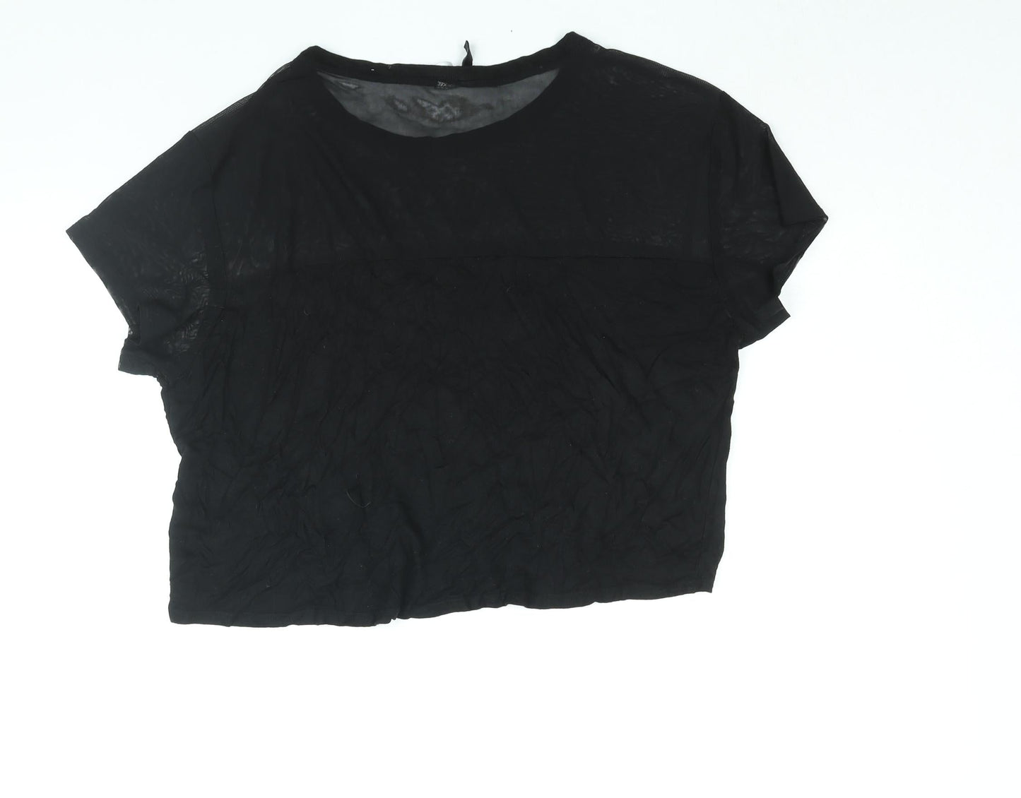 Womens UK Size M Divided by H&M Black Cropped Blouse