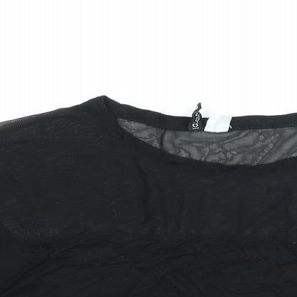 Womens UK Size M Divided by H&M Black Cropped Blouse