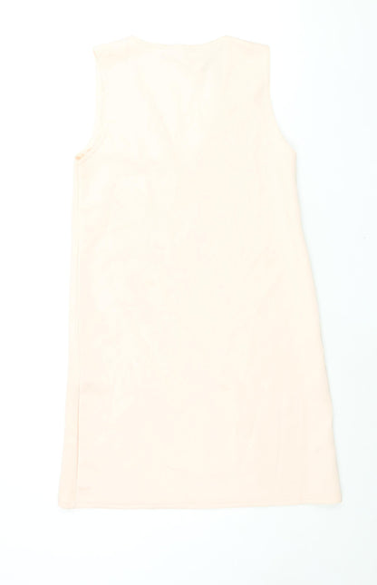Missguided Womens Pink Polyester Shift Size 8 V-Neck Pullover