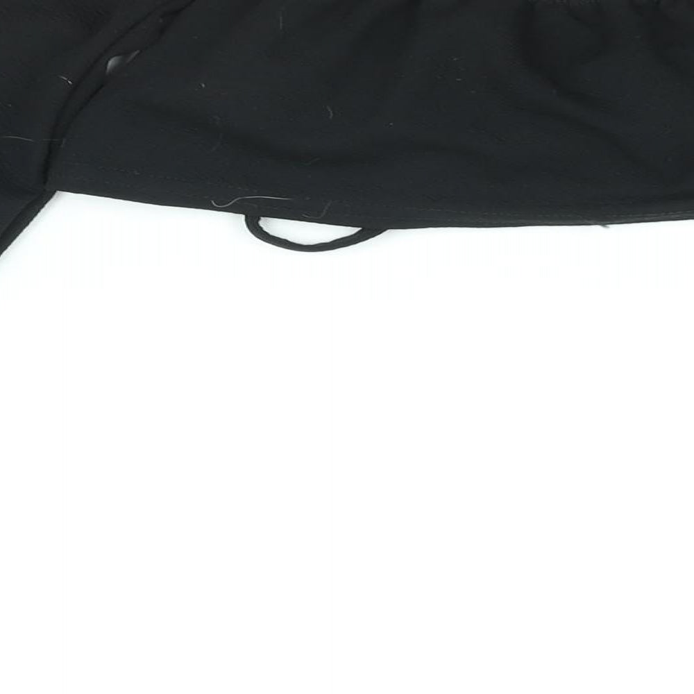 Womens UK Size 4 PRETTYLITTLETHING Black Cropped Blouse