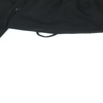 Womens UK Size 4 PRETTYLITTLETHING Black Cropped Blouse