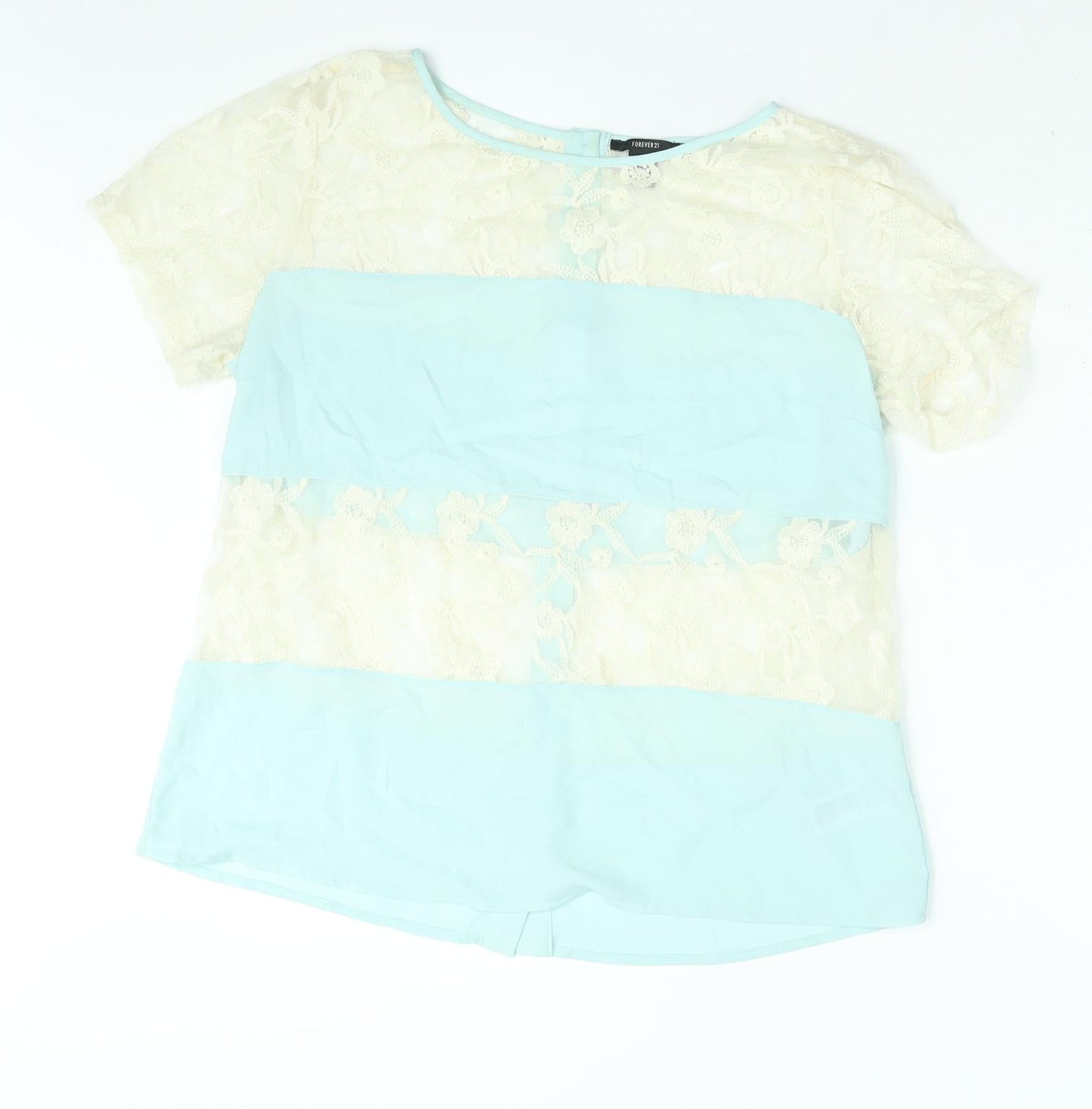 Womens UK Size L FOREVER 21 Blue Basic Blouse
