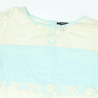 Womens UK Size L FOREVER 21 Blue Basic Blouse