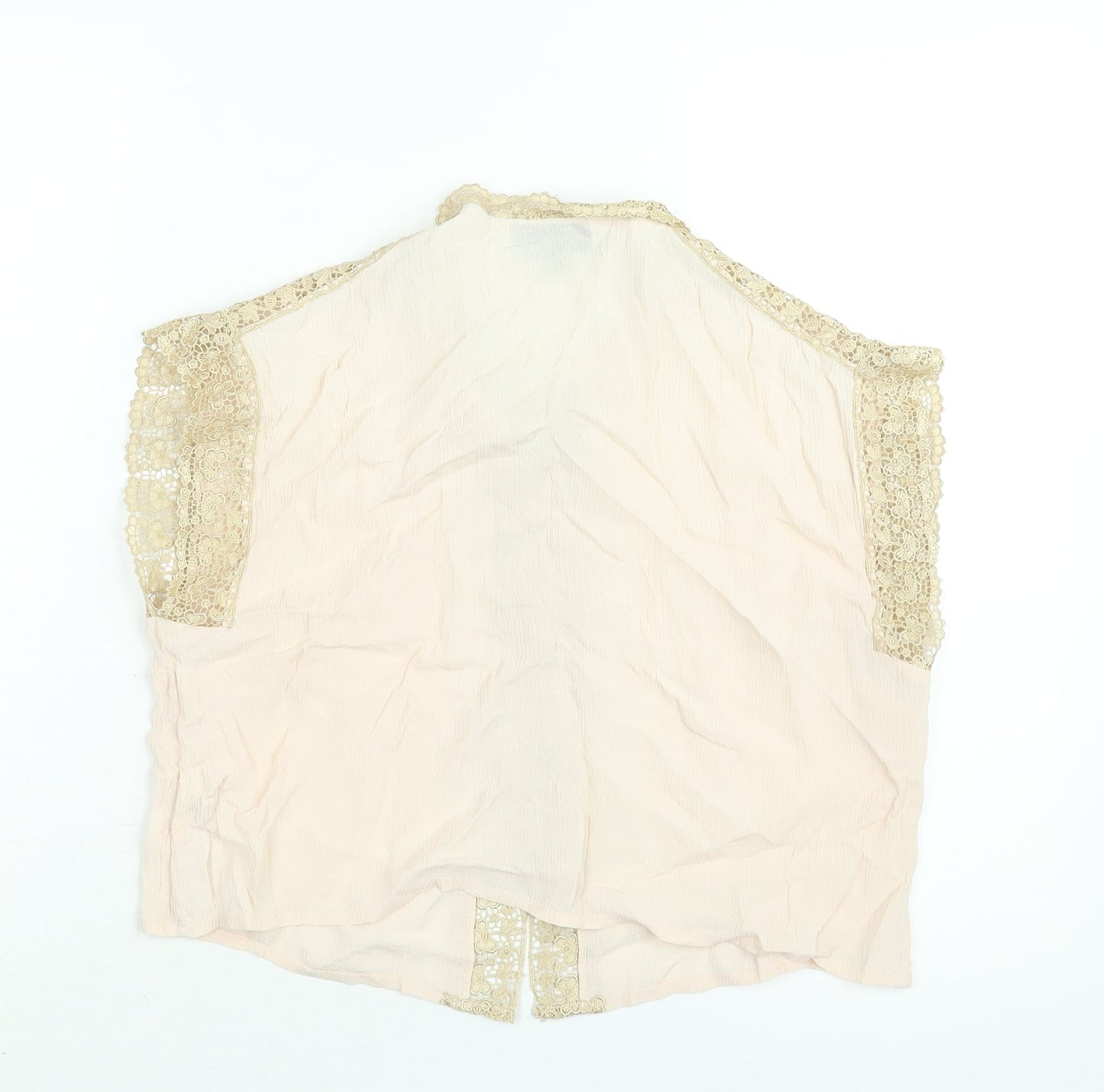 Womens UK Size 12 Topshop Pink Cropped Blouse
