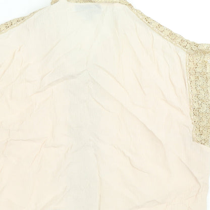 Womens UK Size 12 Topshop Pink Cropped Blouse