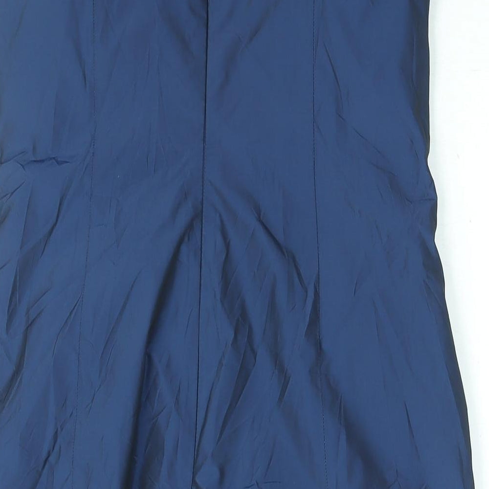 Marie Blanc Womens Blue Polyester A-Line Size 12 Round Neck Zip - Mushroom Hem
