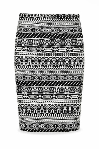The Sting Womens Black Fair Isle Cotton Bandage Skirt Size S