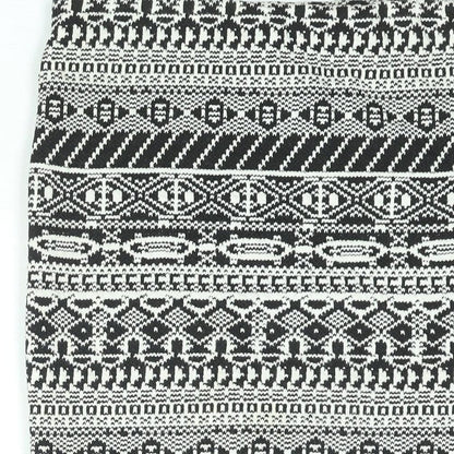 The Sting Womens Black Fair Isle Cotton Bandage Skirt Size S