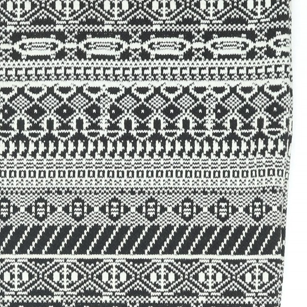 The Sting Womens Black Fair Isle Cotton Bandage Skirt Size S