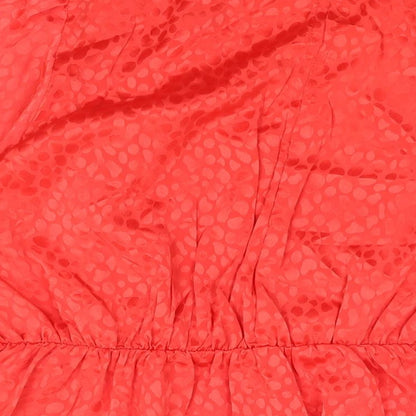 Lovedrobe Womens Red Geometric Polyester A-Line Size 22 V-Neck Button