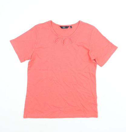 EWM Womens Pink Cotton Basic T-Shirt Size S Round Neck