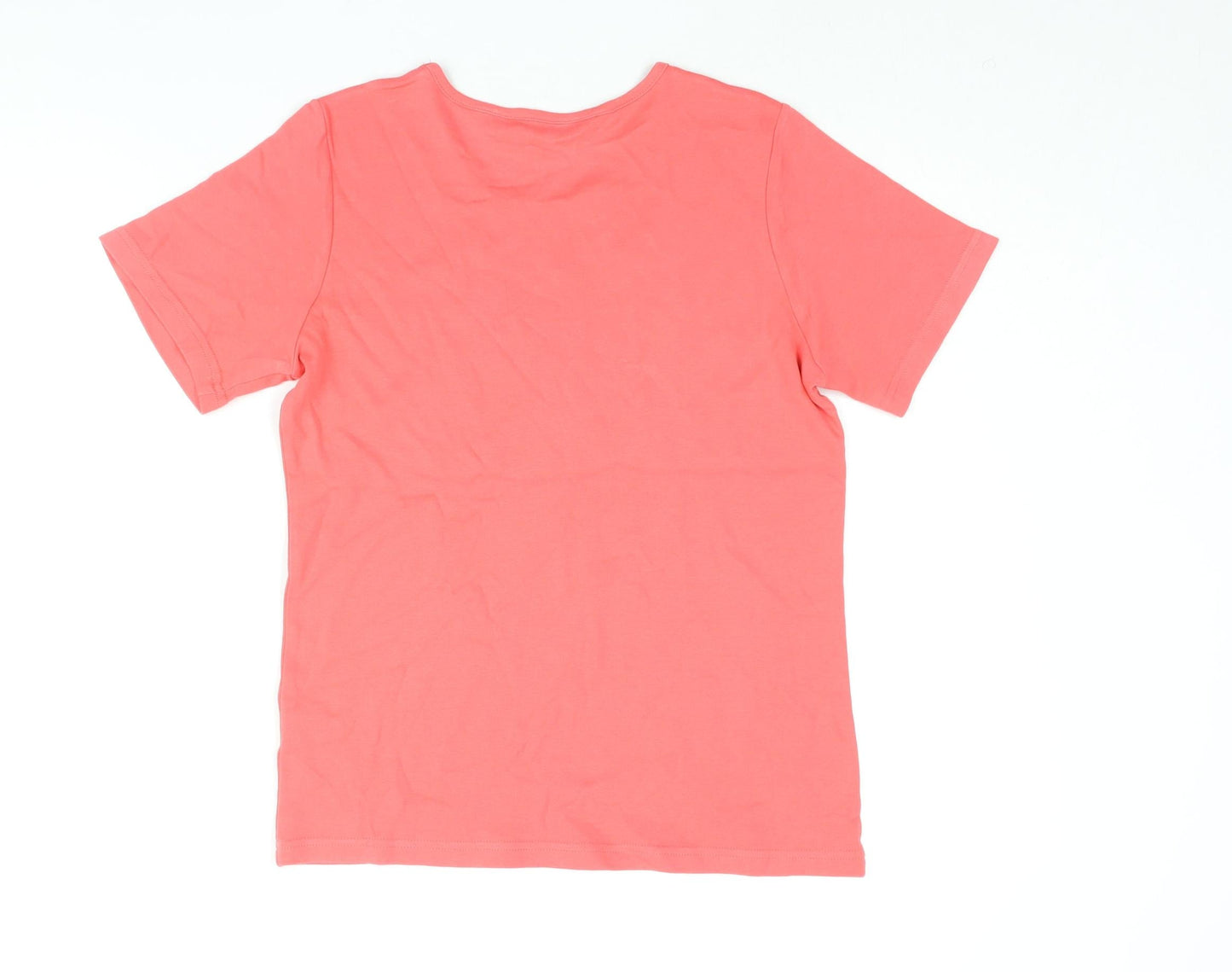 EWM Womens Pink Cotton Basic T-Shirt Size S Round Neck
