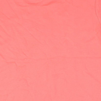 EWM Womens Pink Cotton Basic T-Shirt Size S Round Neck