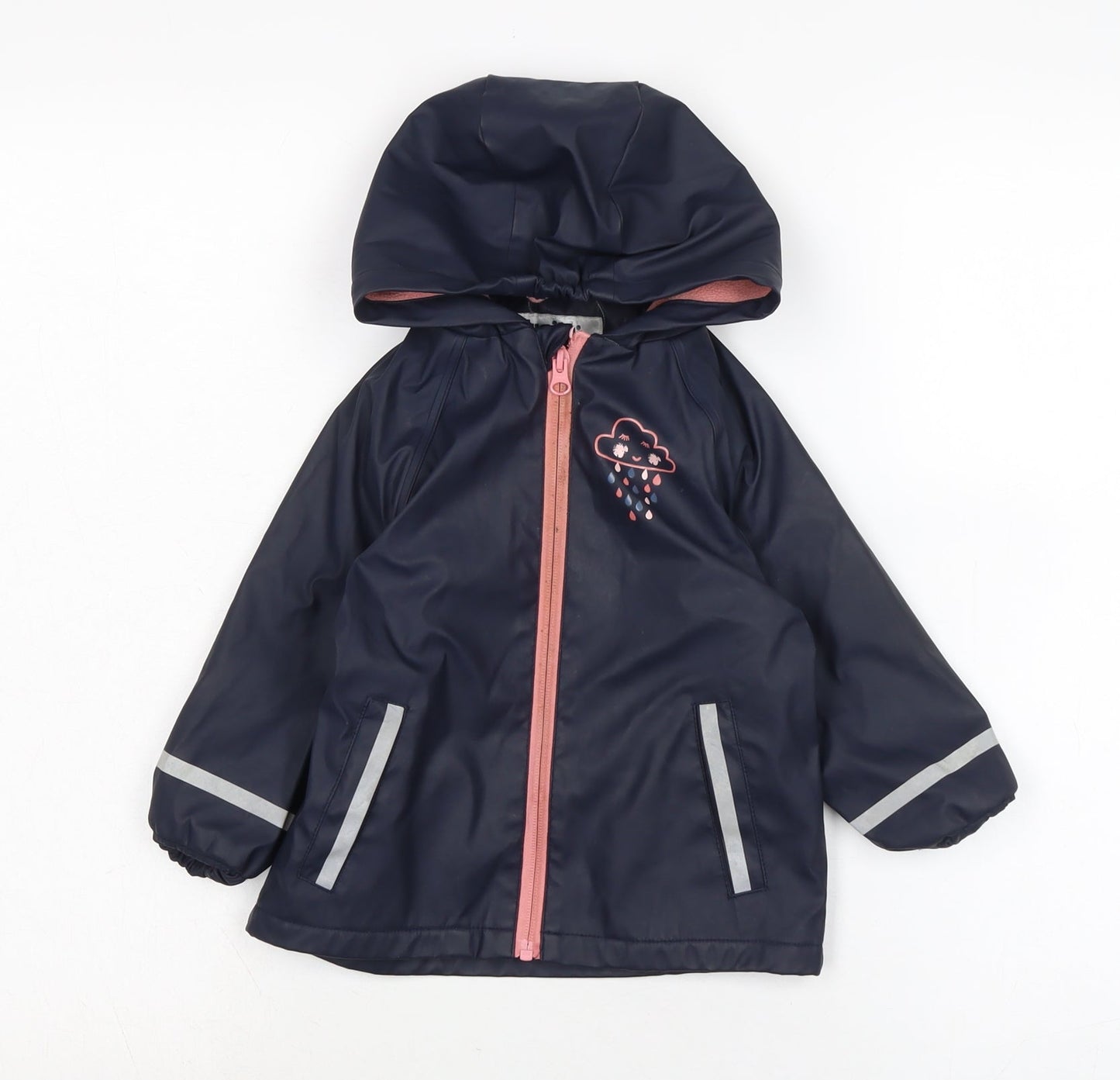 Lupilo Girls Blue Rain Coat Coat Size 18-24 Months Zip