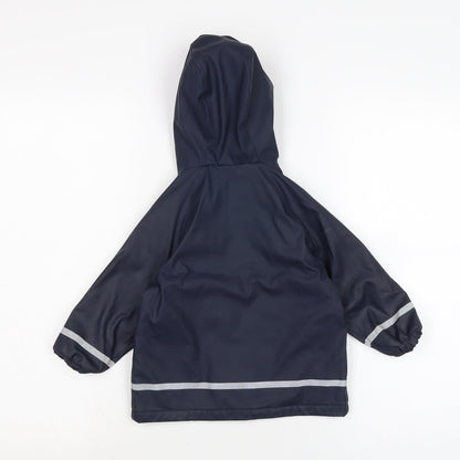 Lupilo Girls Blue Rain Coat Coat Size 18-24 Months Zip