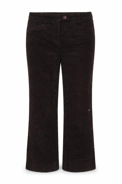 Cyrillus Womens Brown Cotton Trousers Size 10 L23 in Regular Zip