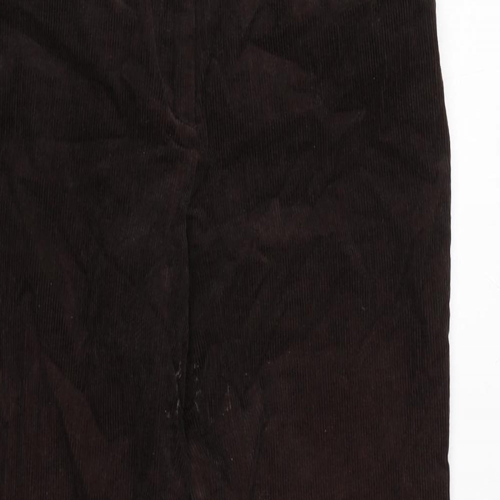 Cyrillus Womens Brown Cotton Trousers Size 10 L23 in Regular Zip