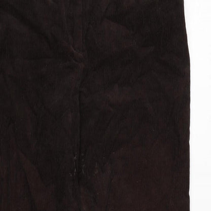 Cyrillus Womens Brown Cotton Trousers Size 10 L23 in Regular Zip