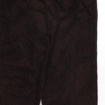 Cyrillus Womens Brown Cotton Trousers Size 10 L23 in Regular Zip