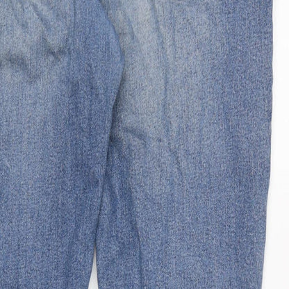 George Mens Blue Cotton Blend Straight Jeans Size 36 in L30 in Regular Zip