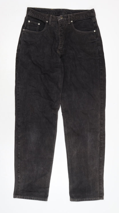 Custom Company Mens Grey Cotton Straight Jeans Size 26 in L28 in Regular Zip