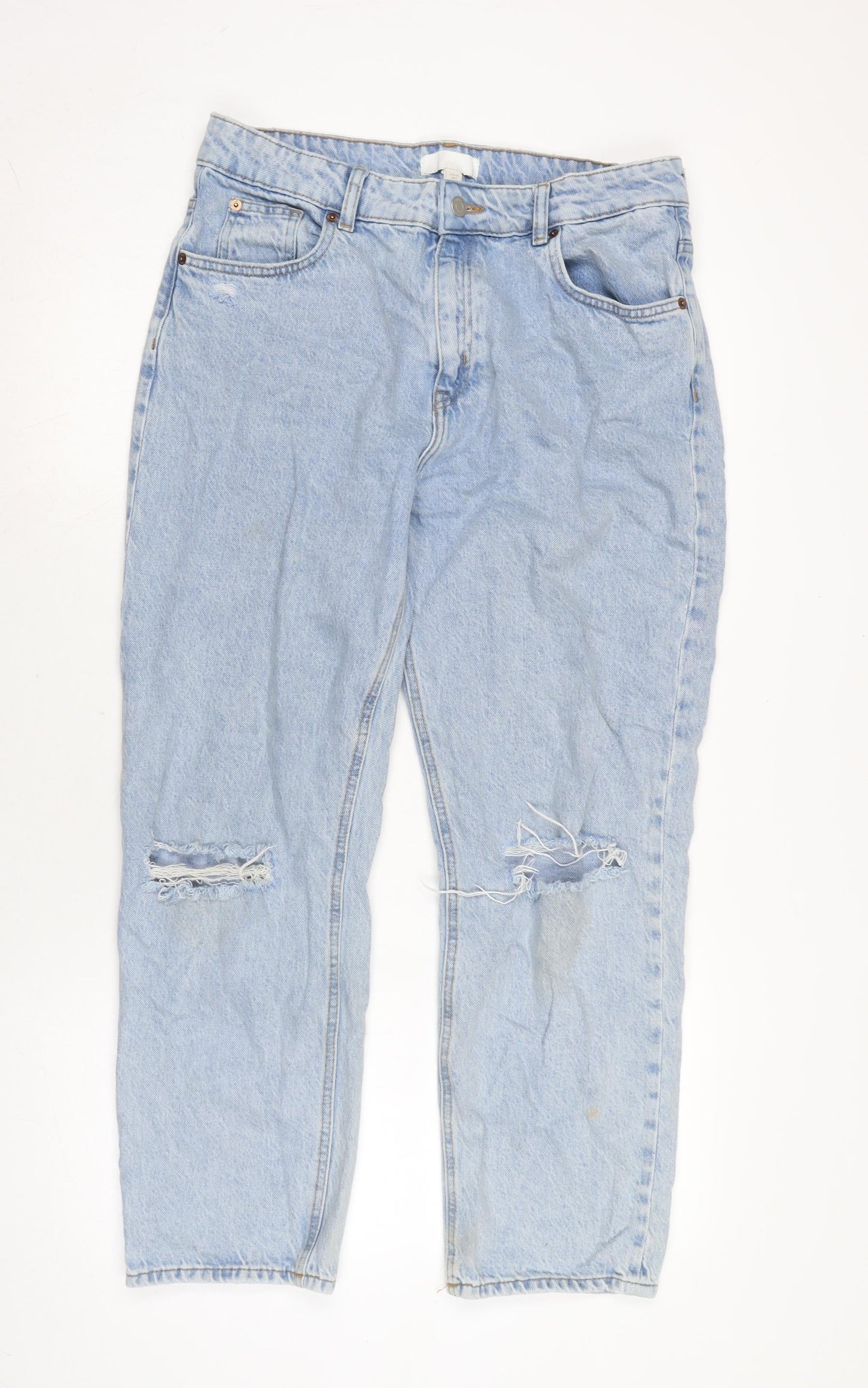 Womens UK Size 12 H&M Regular Fit Straight Blue Jeans