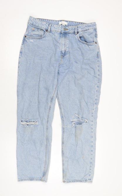 Womens UK Size 12 H&M Regular Fit Straight Blue Jeans