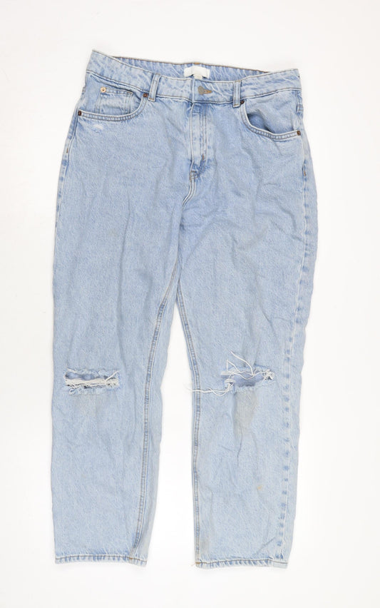 Womens UK Size 12 H&M Regular Fit Straight Blue Jeans