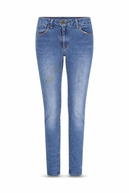 Marks & Spencer Womens Blue Cotton Blend Skinny Jeans Size 8 L25 in Regular Zip