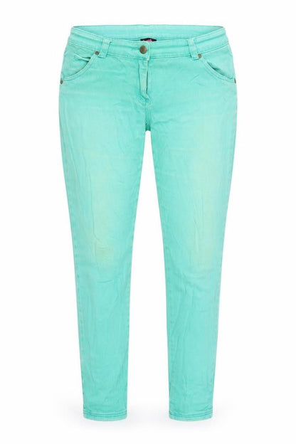 TG Womens Green Cotton Straight Jeans Size 12 L28.5 in Regular Zip