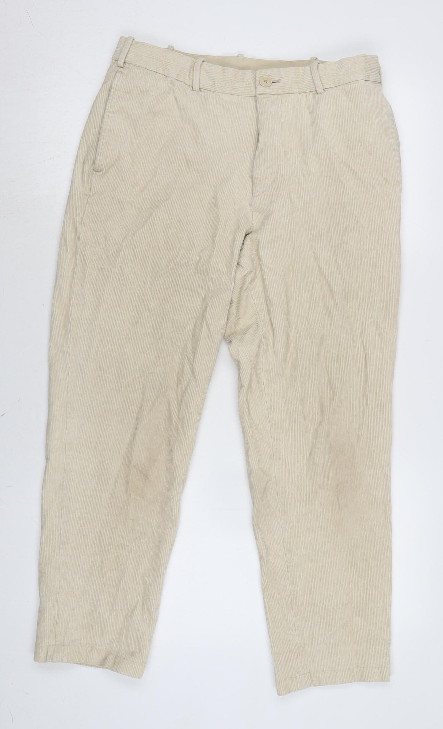 Mens UK Size 30 in Uniqlo Regular Fit  Ivory Trousers