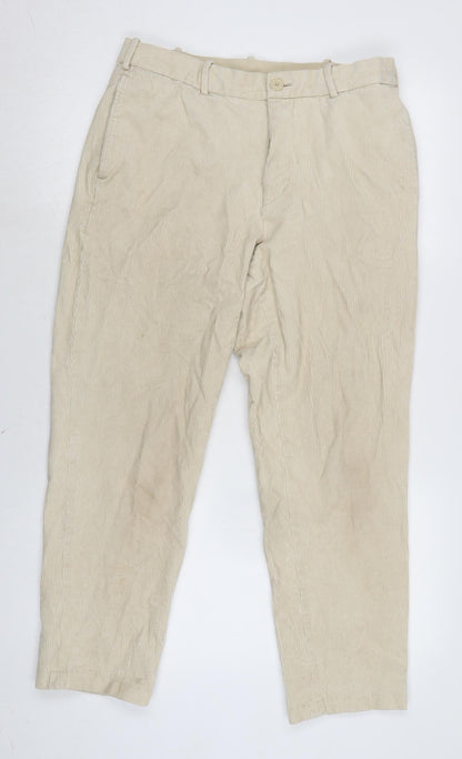 Mens UK Size 30 in Uniqlo Regular Fit  Ivory Trousers