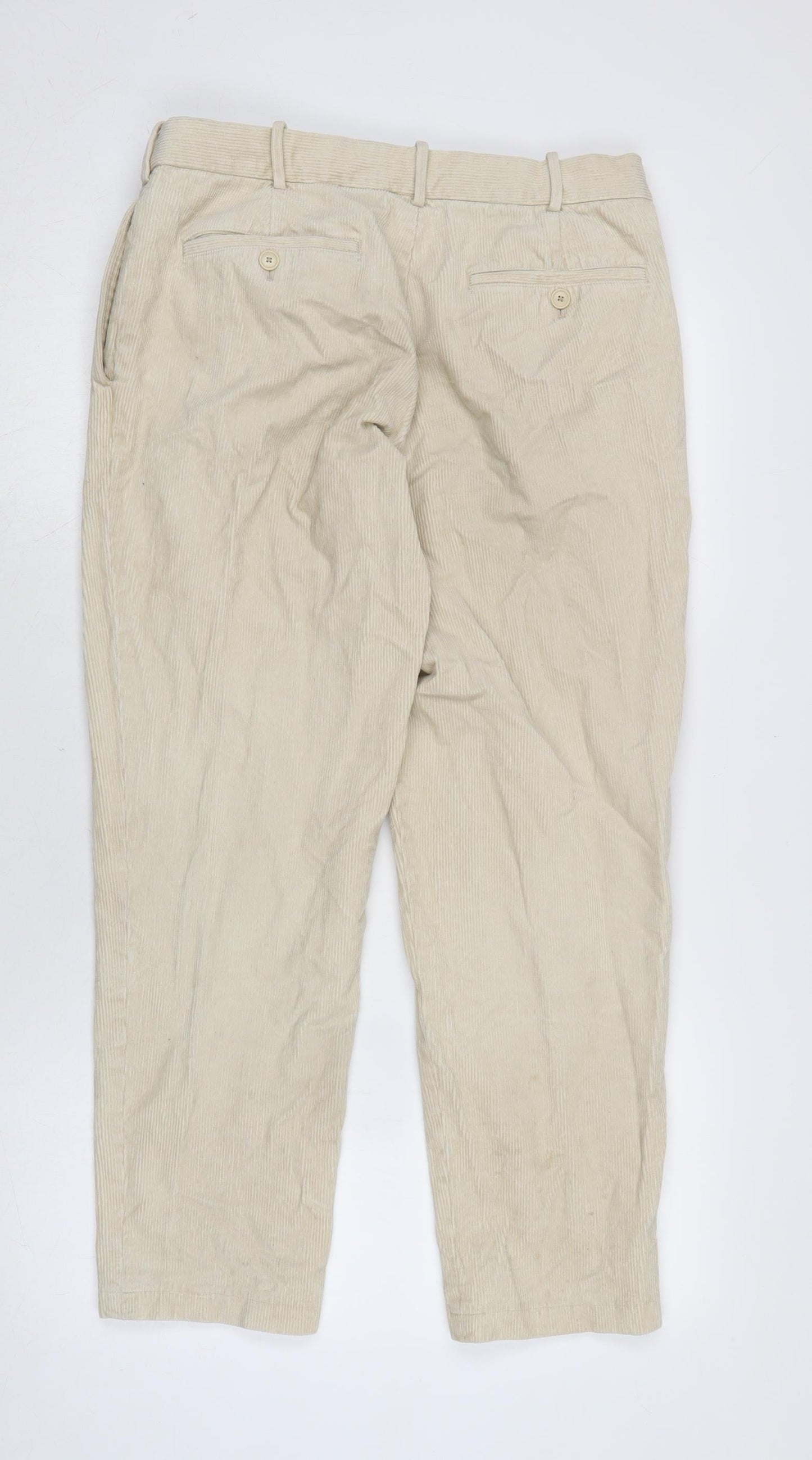 Mens UK Size 30 in Uniqlo Regular Fit  Ivory Trousers