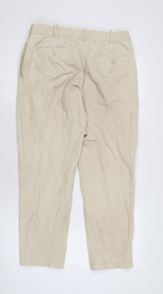 Mens UK Size 30 in Uniqlo Regular Fit  Ivory Trousers