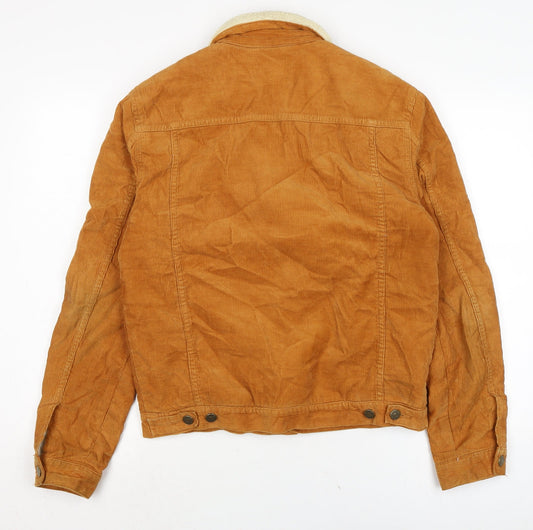 Mens UK Size S Topman Brown Biker Coat