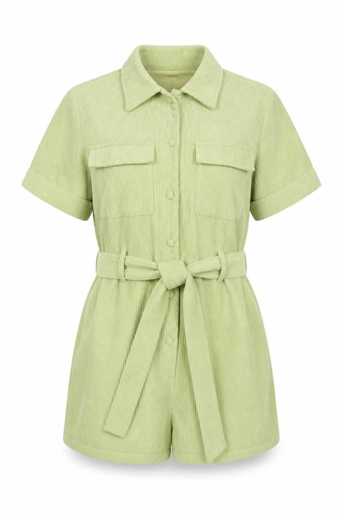 Womens UK Size 4 PRETTYLITTLETHING One-Piece Green Playsuit
