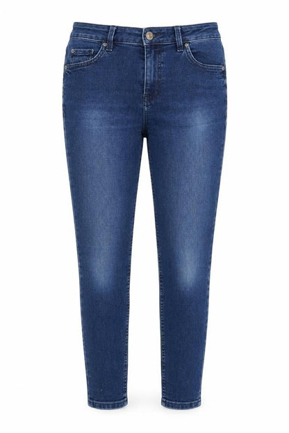 Marks & Spencer Womens Blue Cotton Blend Skinny Jeans Size 10 L24 in Regular Zip