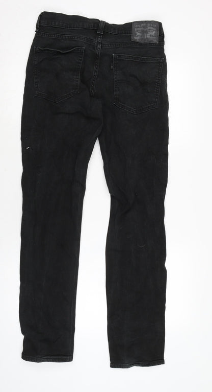 Levis Mens Grey Cotton Straight Jeans Size 28 in L30 in Regular Zip